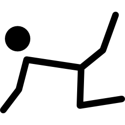 gymnast op handen en een knie die een been naar achteren opheft icoon