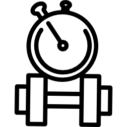 zegar na narzędziu do hantli dla gimnastyka ikona
