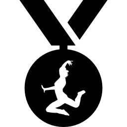medaglia ginnasta appesa a un nastro icona