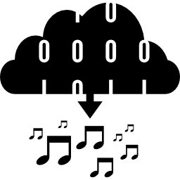 download di dati musicali del cloud icona
