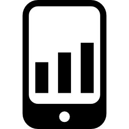 grafico delle barre sullo schermo di un tablet icona