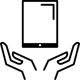 Tablet on hands icon