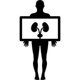 Lungs image on man hands icon