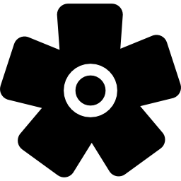 forma de flor de cinco pétalos icono