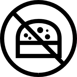 Burger prohibition sign for gymnast icon