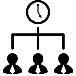 Businessmen team working with time icon