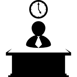 kantoorwerk met tijd icoon