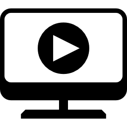 botón de reproducción en la pantalla del monitor icono