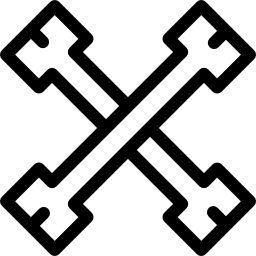 croix d'os droits Icône