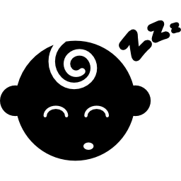 siluetta del bambino che dorme icona