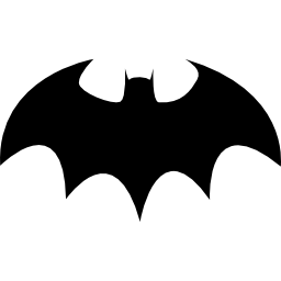 Bat with sharp wings silhouette icon