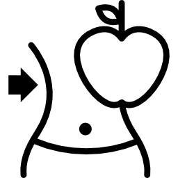 sexy körper auf diät mit apfel icon