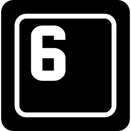 Key 6 of a keyboard icon