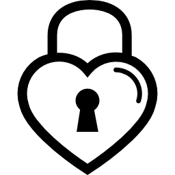 Heart shaped lock outline icon