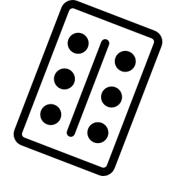 Domino piece with six dots icon