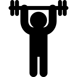 Man weightlifter carrying dumbbell icon