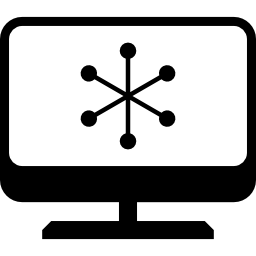 computerscherm met asterisk-symbool icoon
