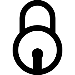 Padlocked locked of circular shape for security icon