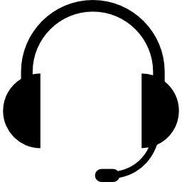 Audio headset of auriculars with microphone included icon