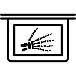 Hand bones in x ray plate icon
