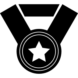 Circular medal with star icon