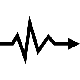 línea de vida girando en flecha direccional icono