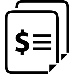 dollargegevens op papier icoon