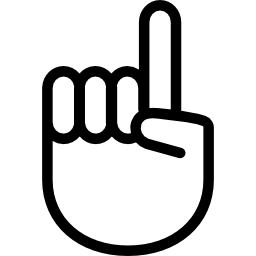 handbewegung, die den zeigefinger anhebt icon