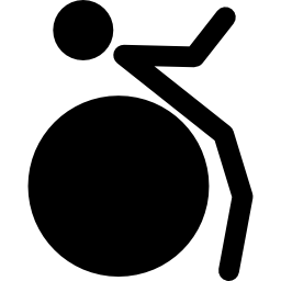 gymnast stickman-variant met oefenbal icoon