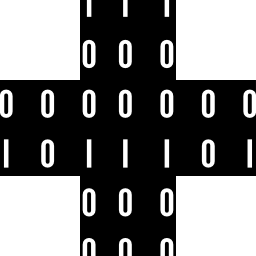 Cross symbol with data icon