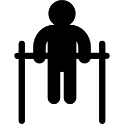 Man silhouette balancing on handbars icon