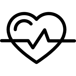 Heart shape outline with lifeline variant icon