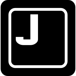 tasto della tastiera con la lettera j icona