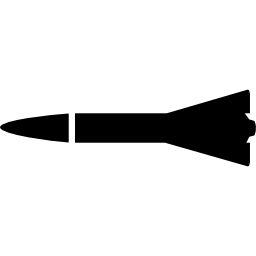 vista laterale della silhouette dell'arma missilistica icona