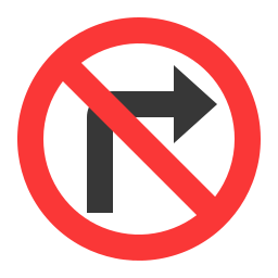 No turn right icon