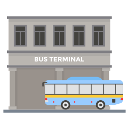 stazione degli autobus icona
