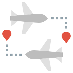 ruta de vuelo icono