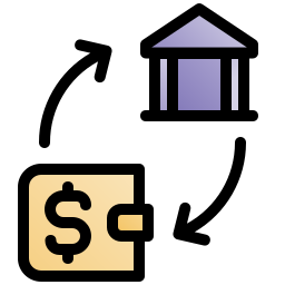 transacción monetaria icono
