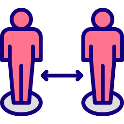 distanciation sociale Icône