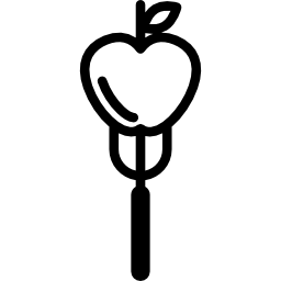 mela su una forchetta icona