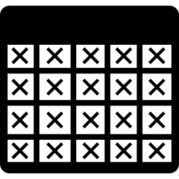 Table grid completely selected with crosses icon
