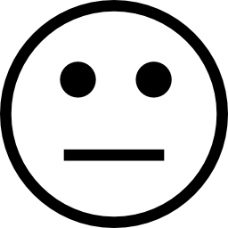 Emoticon with straight mouth line icon