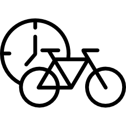 hora de hacer ejercicio en bicicleta icono