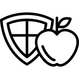 Apple and a shield icon