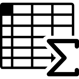 Spreadsheet with sum symbol icon