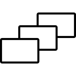 trzy prostokątne elementy interfejsu ikona