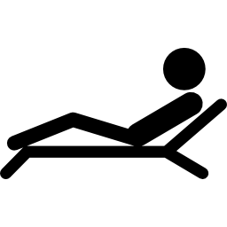 Man lying on a deck chair of a spa icon