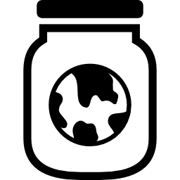 Earth in a glass jar icon