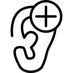 símbolo de audio de aumento de oído icono