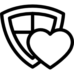 cuore e scudo icona